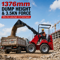 S390 Mini Skid Steer Loader 989kg EPA EURO5 Mesin Bensin 0.1m3 Bucket Compact Wheel Loader untuk Pekerjaan Lanskap