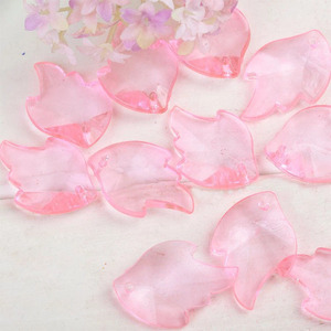 Cuentas acrílicas de hoja de arce, rojas, transparentes, con forma de diamante, para la fabricación de joyas, manualidades DIY, suministros artesanales, venta al por mayor por peso. - Product Image 2