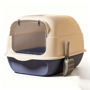 Bac à litière semi-fermé extra-large pour chat - Toilette ouverte anti-éclaboussures pour chat (vente en gros) - Product Image 6