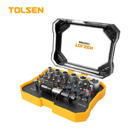 TOLSEN 20376 Jeu de 28 embouts et douilles en acier CrV avec rangement facile des embouts