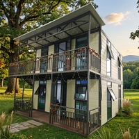 Maison conteneur extensible de luxe à double aile, villa préfabriquée mobile pour glamping et hébergement, avec décoration intérieure complète