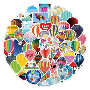 50PCS carta adesiva creativa rimovibile a forma di <span class=keywords><strong>mongolfiera</strong></span> per autoadesivo della parete del bambino del computer della bottiglia del taccuino - Product Image 2