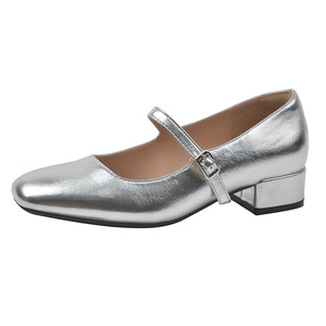 Nuevas <span class=keywords><strong>sandalias</strong></span> francesas versátiles de <span class=keywords><strong>tacón</strong></span> poco profundo para mujer con una correa, zapatos individuales de moda para primavera, verano y otoño - Product Image 1