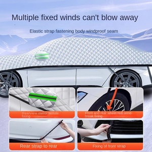 <span class=keywords><strong>Housse</strong></span> de <span class=keywords><strong>voiture</strong></span> en aluminium épaisse pour l'hiver avec des caractéristiques <span class=keywords><strong>anti</strong></span>-<span class=keywords><strong>givre</strong></span>, <span class=keywords><strong>anti</strong></span>-neige, <span class=keywords><strong>anti</strong></span>-congélation et imperméables pour une adaptation universelle - Product Image 5