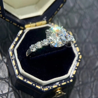Kustom cincin berlian 2-3ct bersertifikat 18K emas pertunangan antik/pita pernikahan Lab/berlian alami Pesta Hari Jadi
