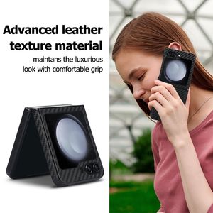 Funda de teléfono plegable dura de fibra de carbono con soporte para teléfono móvil protector para Samsung <span class=keywords><strong>Z</strong></span> Flip 6 5 <span class=keywords><strong>4</strong></span> Fro Galaxy <span class=keywords><strong>Z</strong></span> <span class=keywords><strong>Fold</strong></span> 6 5 <span class=keywords><strong>4</strong></span> - Product Image 5