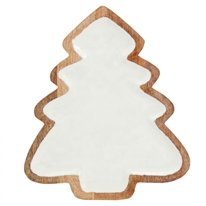 Plateau de service rustique en bois de pin en forme d'arbre, écologique, classique, pour les fêtes de Noël, plateau à fromage, décoration de cuisine, cadeau - Product Image 1