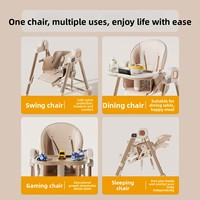 Chaise haute convertible pour bébé la plus vendue avec coussin amovible, base antidérapante, design moderne en bois, pour la maison et la crèche, facile à nettoyer