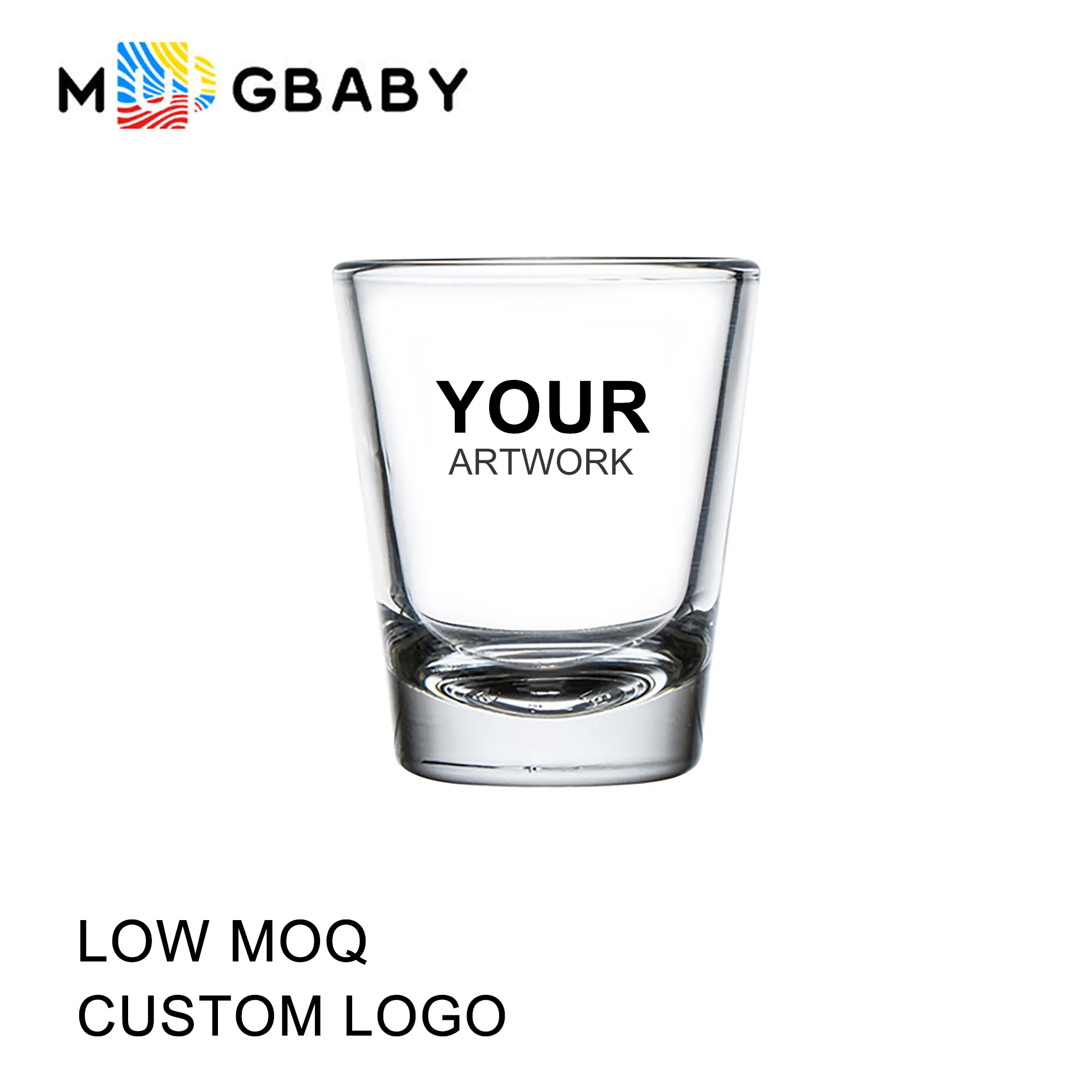 Customized logo 2oz/50ml wine whiskey cup blank sublimation espresso glasses small bullet shot glass