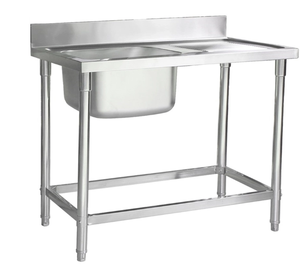 VICTORY KITCHEN Évier en acier inoxydable à bol unique avec égouttoir Évier de cuisine en inox 1 bol sur la gauche Fournitures d'hôtel - Product Image 2