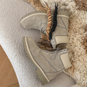 Stivali da Lavoro in Pelle Scamosciata, Stile Hiker, Modello Martin a Collo Alto per Uomo e Donna - Product Image 3