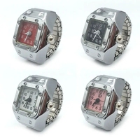 Bague Montre Vintage Steampunk Cadran Quartz Analogique Élastique Étanche Y2K Bague Montre Mini Montre Argentée