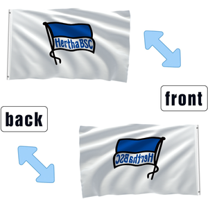 Bandera del Club de Fútbol Hertha BSC Berlín, Estandarte Blanco con Logotipo para Aficionados de la Bundesliga - Product Image 2