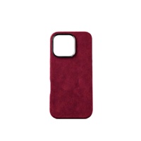 Coque de téléphone pour iPhone 16 Pro en Alcantara italien véritable, entièrement enveloppée, finition usinée CNC, aimant puissant, service OEM/ODM