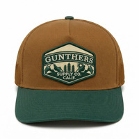 Casquette Trucker Vintage d'extérieur à 5 panneaux, bicolore, avec patch brodé, dos en maille respirante, réglable avec fermeture Snapback pour Hommes