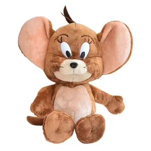 Boneka Kartun Gambar Aksi Tikus Kucing Tom Cat Jerry Mouse Boneka Kain Anak-anak Kustomisasi Mainan Mewah