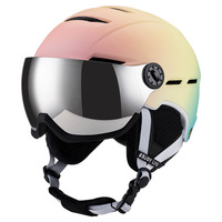 Casque de ski unisexe robuste moulé en PC EPS à double coque OutdoorMaster Kelvin II avec 12 aérations et masque de ski