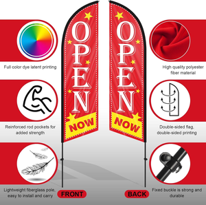 أعلام ريشية مطبوعة رقمياً بالجملة، لافتات ريشية إعلانية، عرض ترويجي - Product Image 4