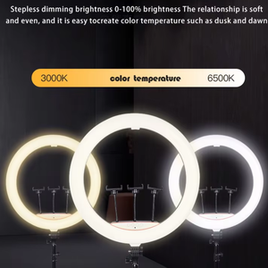 Luce ad anello calda <span class=keywords><strong>bianca</strong></span> da 22 pollici con treppiede da 200cm con luce circolare a LED regolabile RGB per TikTok/trucco/<span class=keywords><strong>YouTube</strong></span> - Product Image 2
