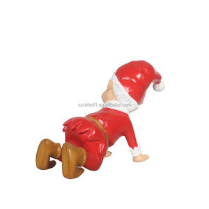 Gran oferta decorativa vacaciones Festival Park Mall Street Yard decoración fiesta Show ornamento gatear elfo rojo estatua de fibra de vidrio - Product Image 6