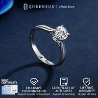 Bague de fiançailles solitaire IGI en or blanc 18 carats avec diamant de laboratoire rond D VS, 4 griffes, classique, minimaliste, de luxe, pour femme