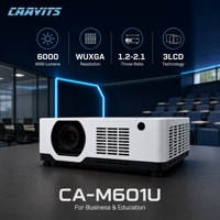 Projecteur laser CAAVITS 6000 lumens Ansi WUXGA 3LCD pour présentations, éducation et entreprises
