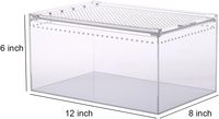 Terrarium professionnel en acrylique haute visibilité pour reptiles avec lampe UVB, éclairage USB, pliable, carré, ventilation respirante