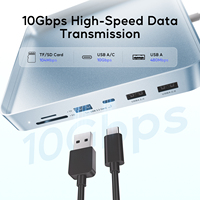 PULWTOP HUB USB C para iMac de 24 Pulgadas 2021/2023/2024, HUB iMac con USB C/A 10Gbps, SD/TF, Compatible con Expansión de SSD M.2 (NO Incluido)