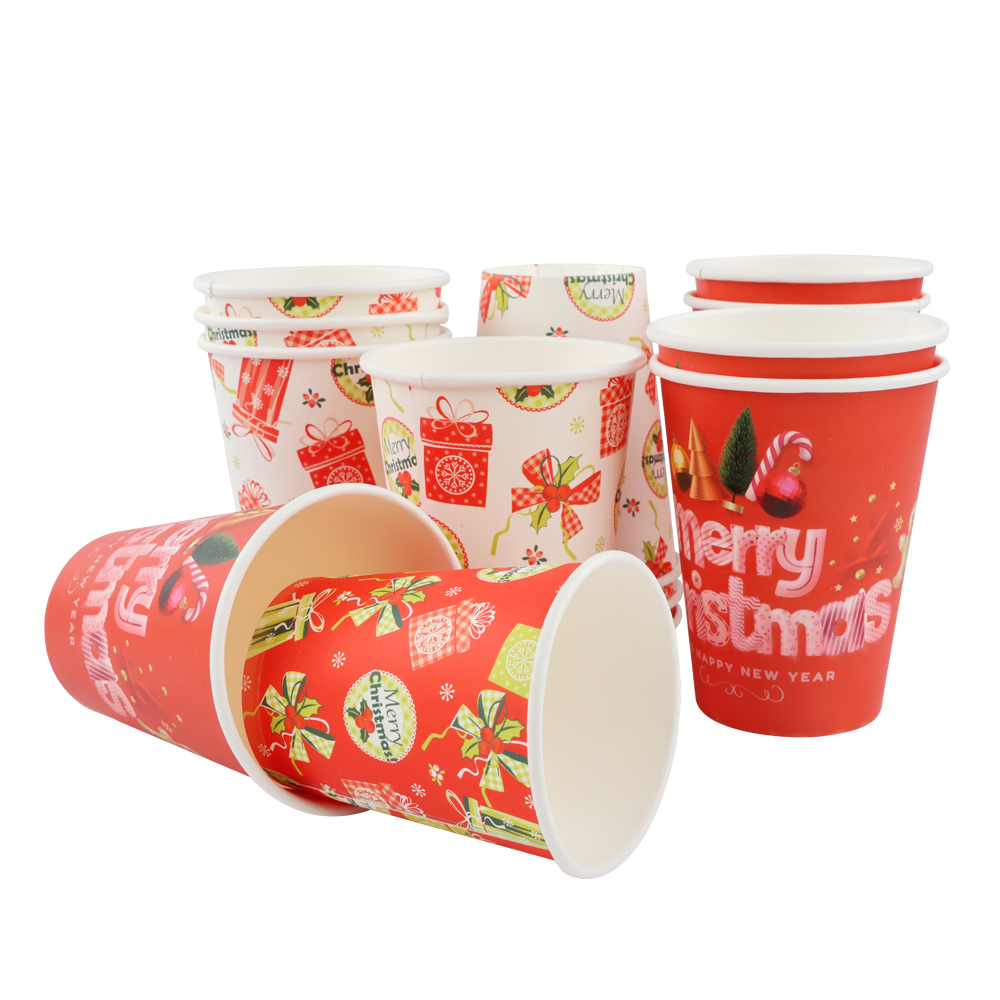 Christmas OEM ODM Wholesale Custom High Quality Biodegradable Coffee Cup Tea Paper Cups From Food Beverage Packaging