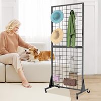 Lot de 2 panneaux de présentation Gridwall 2'x5.5' pieds, présentoirs de vente au détail robustes sur pied avec base triangulaire