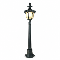 Lampadaire de jardin extérieur vintage européen 115 cm, IP65 étanche, en aluminium bronze antique, pour villa, manoir, propriété