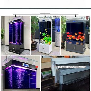 Grand <span class=keywords><strong>aquarium</strong></span> rectangulaire en verre avec filtration pour l'aménagement paysager domestique et la décoration de salon, accessoires d'<span class=keywords><strong>aquarium</strong></span> pour utilisation aquatique - Product Image 6