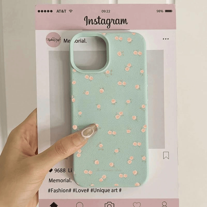 All-over floral print [Sky Blue Lychee Pattern]