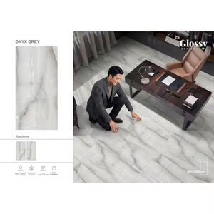 China Factory Foshan Cheap Price Full Polished Glazed Porcelain Flooring Tiles Onyx Pearl 600x1200mm Firebrick <b>Wall</b> & Hall Tiles - Product Image 3