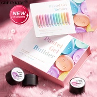 Gel de construction pour ongles 12 couleurs 30ml, texture crème soyeuse, sans TPO ni HEMA, gel de construction pastel OEM