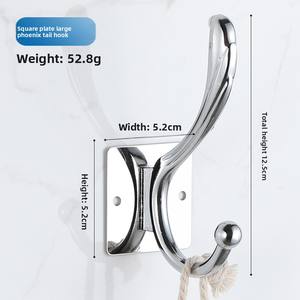 ตะขอแขวนเสื้อเดี่ยวแบบทันสมัยตะขอแขวนผนังทำจากสเตนเลสสตีลแข็งแรงทั้งหมดพร้อมดีไซน์ทันสมัย - Product Image 6