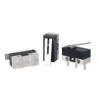 ABILKEEN 1A 125VAC Mini micro-interrupteur avec levier métallique plat, bornes PCB 3 broches, noir et blanc, SPDT 1NO1NC, interrupteur de fin de course