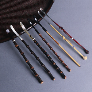 Handmade Purple Bamboo Tea Spoon Set Retro Design For Tea Ceremony Tools - Product Image 3