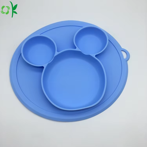 Bol en silicone pour bébé OKSILICONE, design mignon, facile à nettoyer, assiettes d'alimentation pour tout-petits - Product Image 2