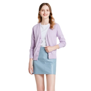 Cappotto stile Preppy Casual Casual in cotone 100% in cotone a maniche lunghe <span class=keywords><strong>Cardigan</strong></span> maglione lavorato a maglia da donna - Product Image 1