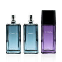 Personalisierte bernsteinfarbene Glasparfümflasche 50 ml exklusive Parfümflasche mit Silbernebel-Sprüher