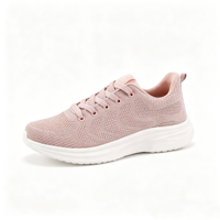 Chaussures de course respirantes en maille Fly Knit sur plateforme, personnalisées OEM, style coréen, avec amorti, pour femmes