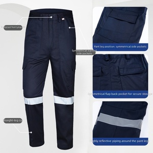 Pantaloni da Lavoro in Puro Cotone Traspirante per Uomo - <span class=keywords><strong>Tute</strong></span> Protettive Rinforzate per Cantieri, Saldatura Elettrica e Settore Automobilistico - Product Image 2