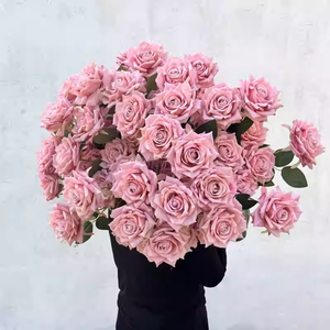 Meilleure vente de roses artificielles de haute qualité à 3 têtes <span class=keywords><strong>en</strong></span> spray blanc Real Touch pour décoration de mariage d'automne - Product Image 3