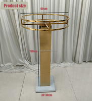 Support de fleurs en or brillant personnalisé, nouveau, pour mariage, centre de table en métal, support doré pour décoration de table de mariage