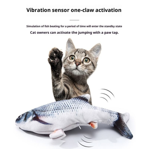 צעצוע דגים חשמלי מודרני ידידותי לסביבה לחתולים, צעצוע אינטראקטיבי למשחק ותנועה עם עמידות לשיניים טוחנות, ציוד לחתולים - Product Image 4