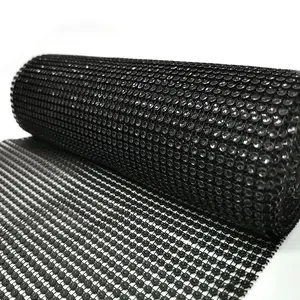 Fabricant 50 rangées 5 yards rouleau d'emballage cadeau noir en plastique strass maille tissu DIY décoration