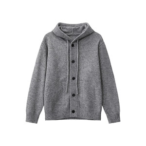 Men's Hooded Knit Cardigan, Korean-Style Relaxed-Fit Sweater <strong>Jacket</strong>, Men's Fall/Winter Thickened Warm Casual Trendy Outerwear - Product Image 4