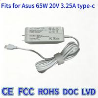 Adaptateur secteur pour ordinateur portable de type C blanc carré 65W 20V 3.25A, remplacement pour Asus ZenBook 14 15 UX425E UX325E