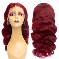 Perruque Clj en Cheveux Vierges avec Dentelle Transparente pour Femme # Perruques Body Wave 99J 13X4 12A Vietnam pour femmes